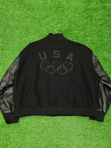 1996 USA Olympic Rings Wool/Leather Varsity Jacket