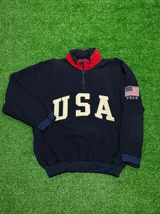 1990's Polo "USA" 1/4 Zip Fleece Pullover