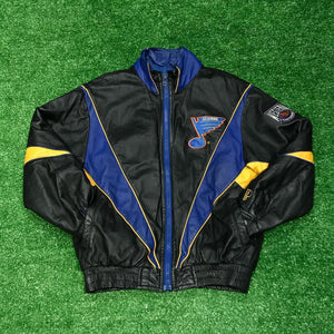 1980's Pro Layer "St. Louis Blues" Leather Varsity Jacket