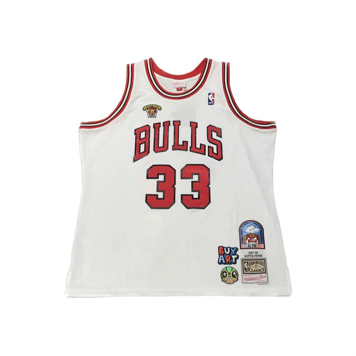 100% Authentic Hebru Brantley x Mitchell & Ness Bulls Jersey Size 44 L  jordan