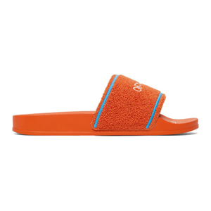 Off-White "Tangerine" Chenille Slides (Damage Box/No Top)