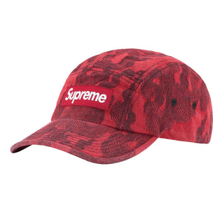 Supreme "Washed Red Flames" Denim Camp Cap