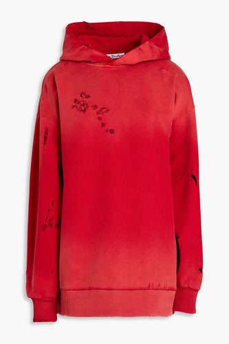 Acne Studios Fikka Distressed Embroidered Sun Faded Hoodie