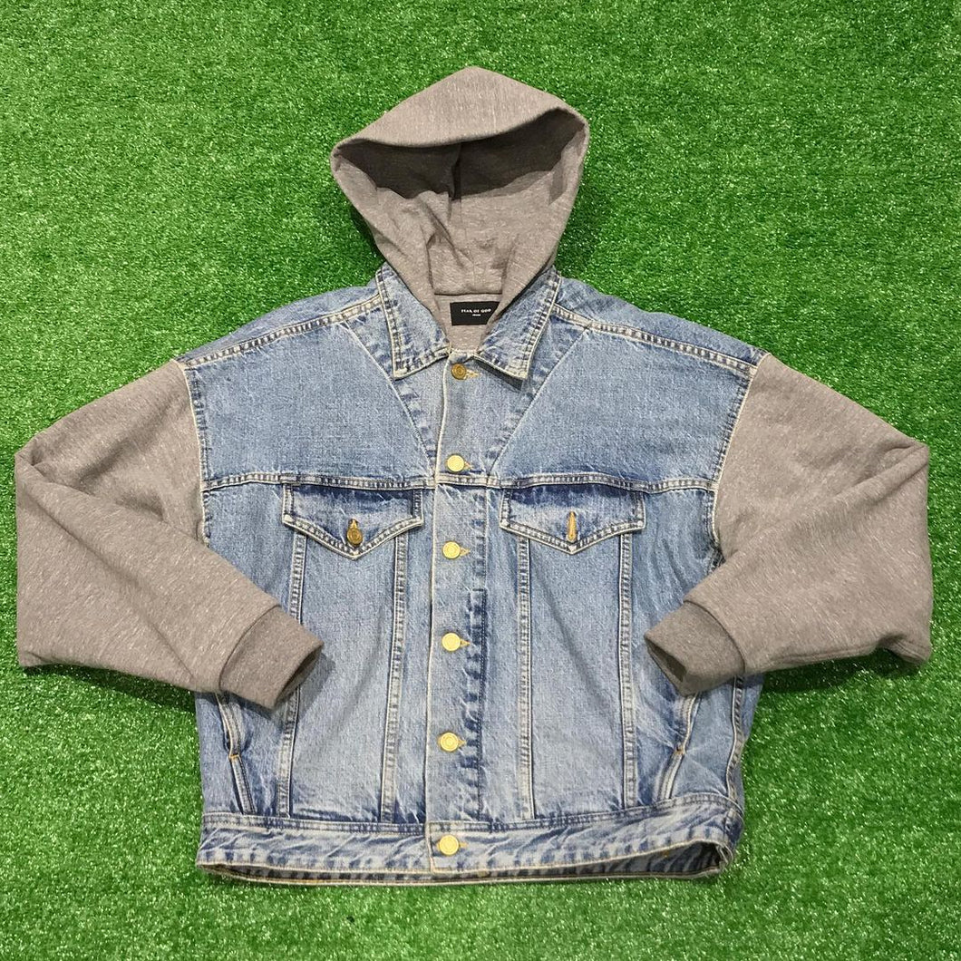 VegNonVeg - MONOGRAM DENIM JACKET 'MOSS' - VegNonVeg