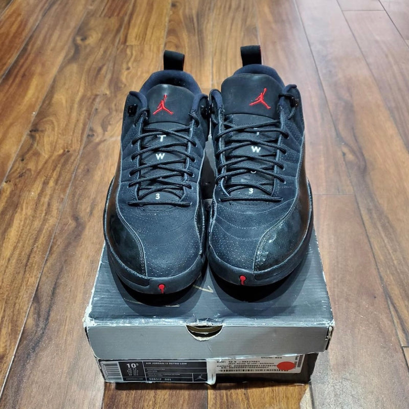 Jordan 12 low black orange best sale