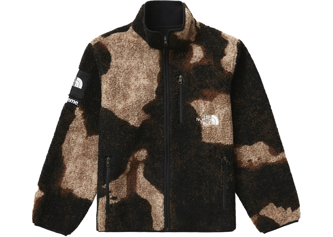 Supreme The North Face Bleached Denim Print Fleece Jacket