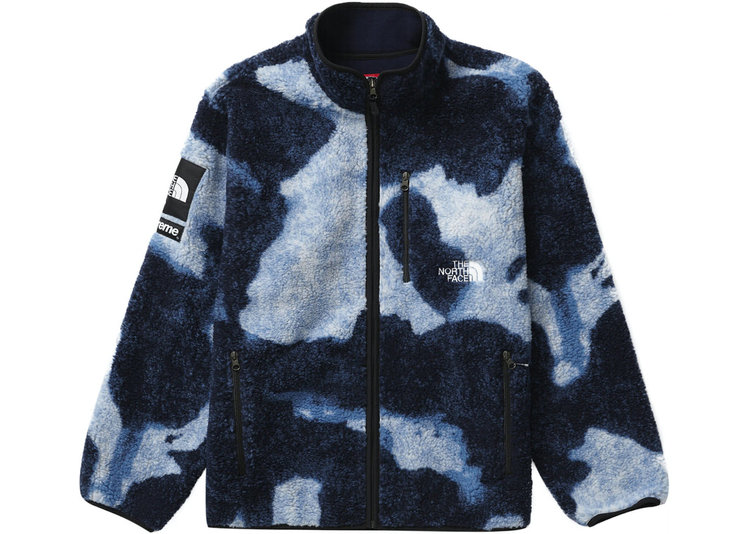 Supreme The North Face Bleached Denim Print Fleece Jacket Supreme The North Face Bleached Denim Print Fleece Jacket